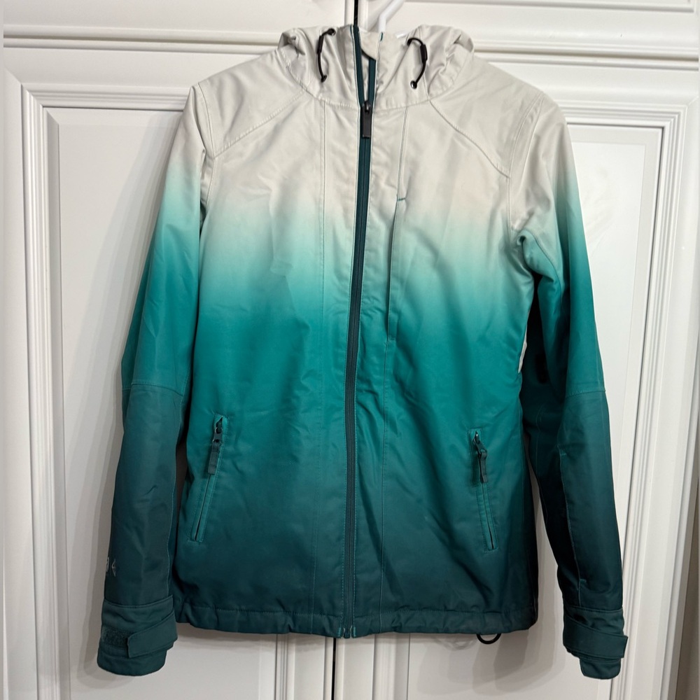 Ripzone Women's Size XS Ski/Snowboard Jacket Waterproof with Hood White and Teal